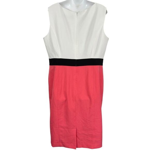 Black Label by Evan Picone Womens Colorblock Sheath Career Business Dress sz 16 - Picture 13 of 16
